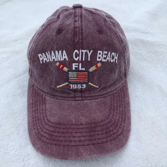 Alvin's Island for Panama City Beach Florida Adjustable Am Flag Purple Ball Cap - Picture 6 of 13